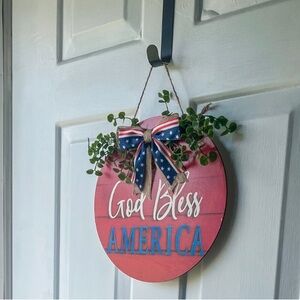 God bless America door sign